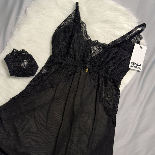 Camisola Romance em Tule e Renda